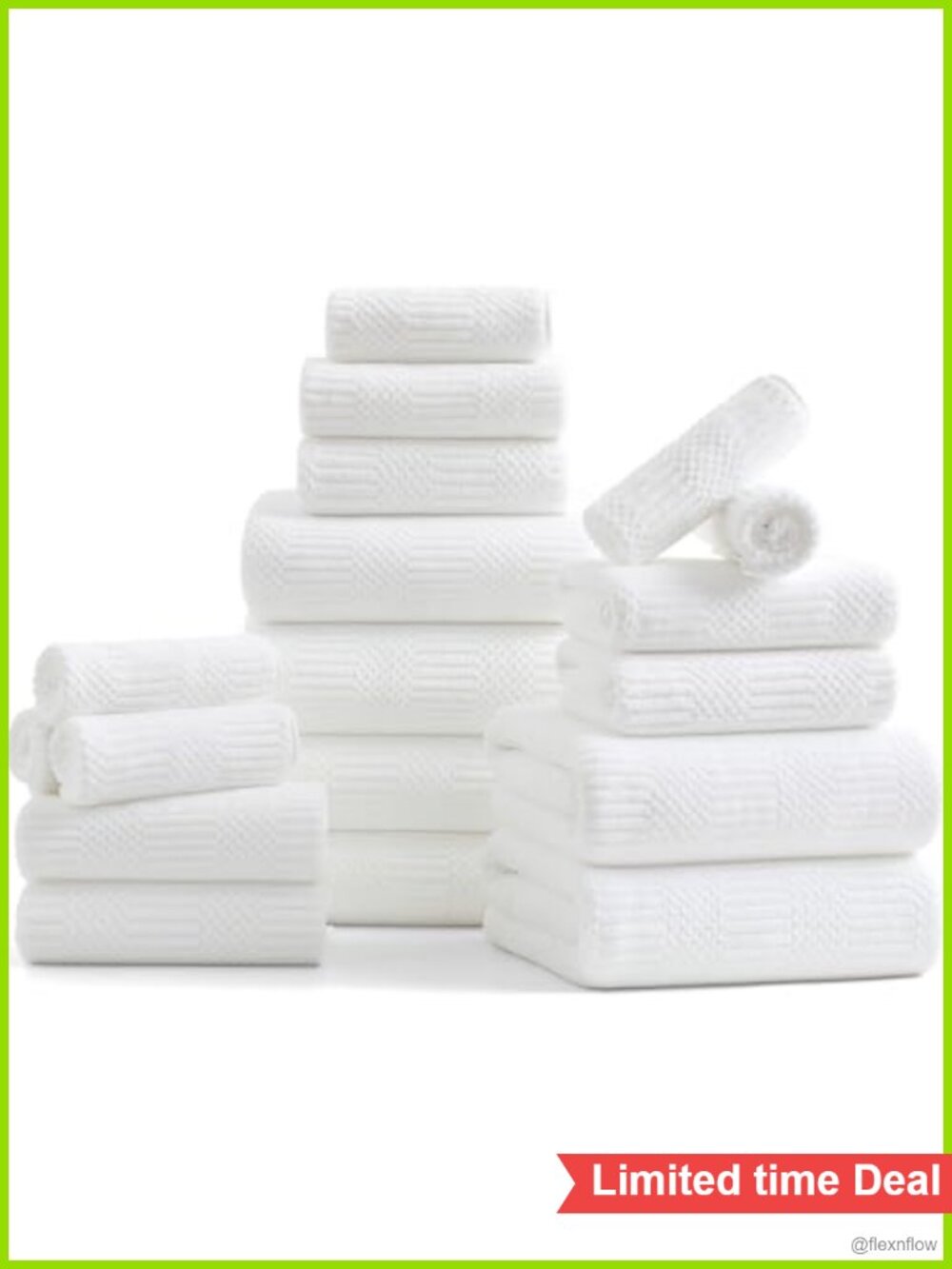 18 Pc Woven Towel Set 6 Bath Sheets 6 Hand Towels 6 Washcloths Soft Absorbent